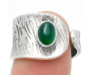 Adjustable - Natural Green Onyx Ring size-7 SDR169930 R-1319, 5x7 mm