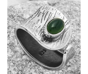Adjustable - Natural Green Onyx Ring size-7 SDR169930 R-1319, 5x7 mm