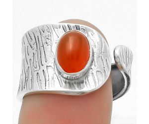 Adjustable - Natural Carnelian Ring size-8 SDR169956 R-1319, 5x7 mm