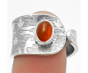 Adjustable - Natural Carnelian Ring size-8 SDR169998 R-1319, 5x7 mm