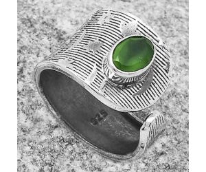 Adjustable - Natural Green Onyx Ring size-6.5 SDR170035 R-1319, 5x7 mm
