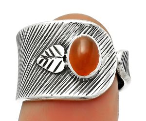 Adjustable - Natural Carnelian Ring size-8 SDR170086 R-1319, 5x7 mm