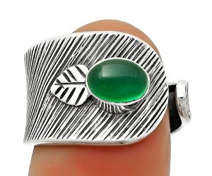 Adjustable - Natural Green Onyx Ring size-7.5 SDR170096 R-1319, 5x7 mm