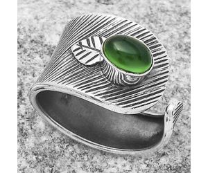 Adjustable - Natural Green Onyx Ring size-7.5 SDR170096 R-1319, 5x7 mm