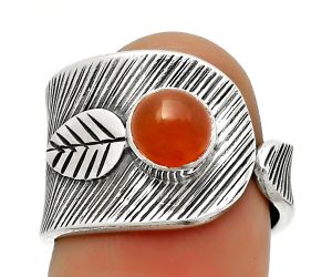 Adjustable - Natural Carnelian Ring size-6.5 SDR170098 R-1319, 6x6 mm