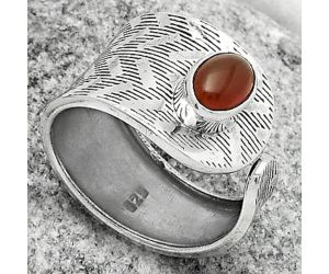 Adjustable - Natural Carnelian Ring size-7 SDR170134 R-1319, 5x7 mm