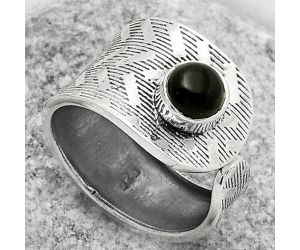 Adjustable - Black Onyx - Brazil Ring size-7.5 SDR170149 R-1319, 6x6 mm
