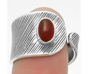 Adjustable - Natural Carnelian Ring size-8 SDR170150 R-1319, 5x7 mm