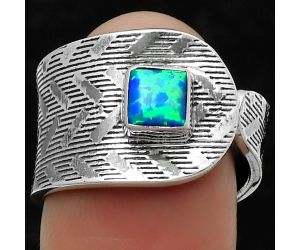 Adjustable - Fire Opal Ring size-7.5 SDR170153 R-1319, 5x5 mm