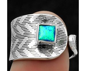 Adjustable - Fire Opal Ring size-6.5 SDR170158 R-1319, 5x5 mm
