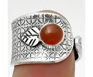 Adjustable - Natural Carnelian Ring size-7.5 SDR170235 R-1319, 6x6 mm