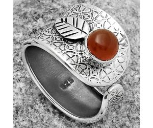 Adjustable - Natural Carnelian Ring size-7.5 SDR170257 R-1319, 6x6 mm