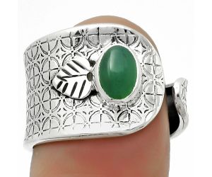Adjustable - Natural Green Onyx Ring size-7 SDR170258 R-1319, 5x7 mm