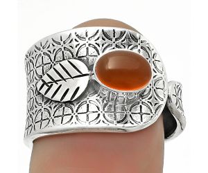 Adjustable - Natural Carnelian Ring size-7.5 SDR170261 R-1319, 5x7 mm