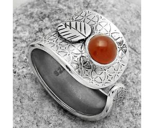 Adjustable - Natural Carnelian Ring size-7 SDR170262 R-1319, 6x6 mm