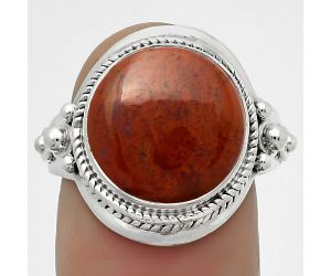 Natural Red Moss Agate Ring size-9 SDR170277 R-1420, 13x13 mm