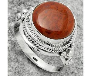 Natural Red Moss Agate Ring size-9 SDR170277 R-1420, 13x13 mm