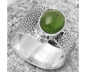 Natural Nephrite Jade - Canada Ring size-8.5 SDR170367 R-1606, 8x10 mm