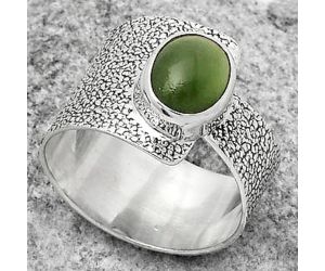 Natural Nephrite Jade - Canada Ring size-7 SDR170372 R-1606, 7x9 mm