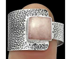 Natural Pink Scolecite Ring size-8.5 SDR170396 R-1606, 8x8 mm