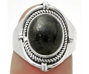 Natural Nuummite Ring size-6.5 SDR170416 R-1539, 9x11 mm