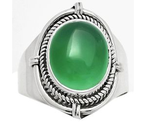Natural Green Onyx Ring size-7 SDR170424 R-1539, 10x12 mm