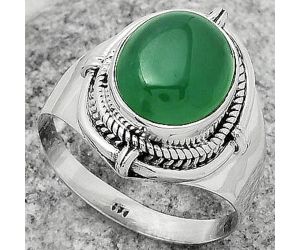Natural Green Onyx Ring size-7 SDR170424 R-1539, 10x12 mm