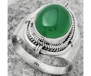 Natural Green Onyx Ring size-9 SDR170438 R-1539, 10x12 mm