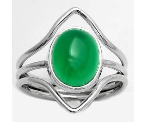 Natural Green Onyx Ring size-9 SDR170544 R-1460, 9x11 mm