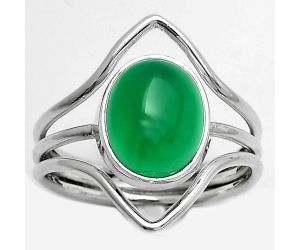 Natural Green Onyx Ring size-9 SDR170549 R-1460, 9x11 mm