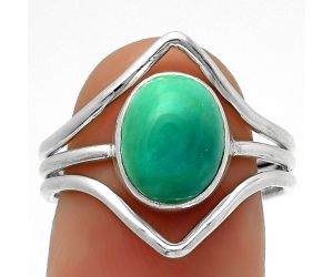 Natural Turquoise Magnesite Ring size-8 SDR170552 R-1460, 8x10 mm