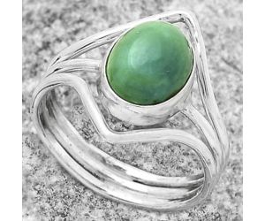 Natural Turquoise Magnesite Ring size-8 SDR170552 R-1460, 8x10 mm