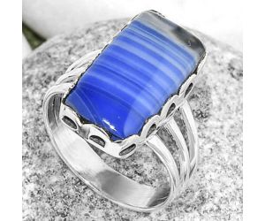 Natural Blue Botswana Agate Ring size-9 SDR170631, 10x19 mm