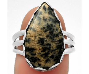 Natural Russian Honey Dendrite Opal Ring size-8 SDR170635 R-1428, 12x20 mm
