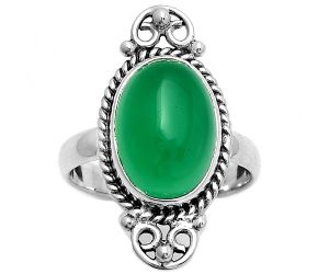 Natural Green Onyx Ring size-8 SDR170637 R-1500, 10x14 mm