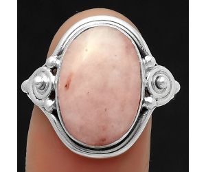 Natural Pink Scolecite Ring size-7 SDR170656 R-1315, 11x16 mm