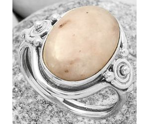 Natural Pink Scolecite Ring size-7 SDR170656 R-1315, 11x16 mm