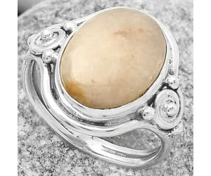 Natural Pink Scolecite Ring size-7.5 SDR170657 R-1315, 12x16 mm