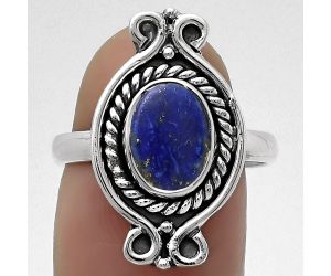Natural Lapis - Afghanistan Ring size-8.5 SDR170720 R-1108, 7x9 mm