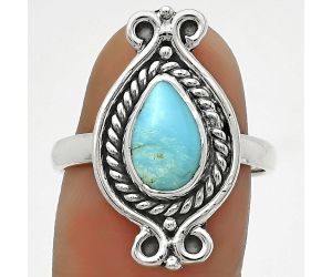 Natural Turquoise Nevada Aztec Mt Ring size-8.5 SDR170738 R-1108, 7x10 mm