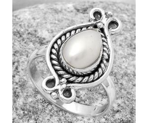 Natural Fresh Water Pearl Ring size-7.5 SDR170755 R-1108, 7x10 mm
