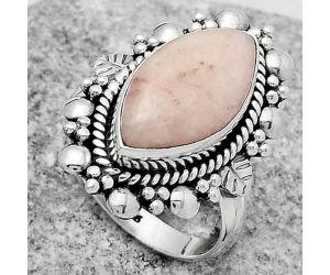 Natural Pink Scolecite Ring size-7 SDR170863 R-1399, 9x17 mm