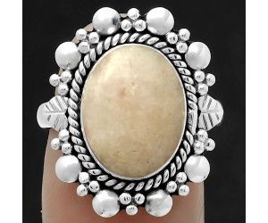 Natural Pink Scolecite Ring size-7.5 SDR170864 R-1399, 10x13 mm