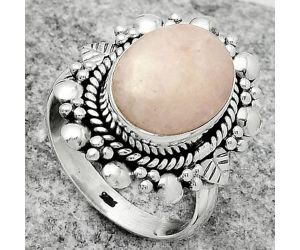 Natural Pink Scolecite Ring size-7.5 SDR170864 R-1399, 10x13 mm