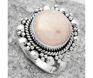 Natural Pink Scolecite Ring size-8.5 SDR170865 R-1399, 12x12 mm
