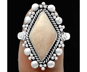 Natural Pink Scolecite Ring size-8 SDR170866 R-1399, 10x18 mm