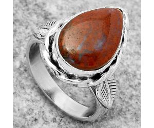 Natural Red Moss Agate Ring size-7 SDR170931 R-1083, 10x16 mm