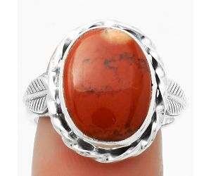 Natural Red Moss Agate Ring size-8 SDR170932 R-1083, 11x15 mm