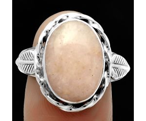 Natural Pink Scolecite Ring size-9 SDR170979 R-1083, 11x15 mm