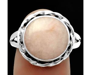 Natural Pink Scolecite Ring size-9 SDR170980 R-1083, 13x13 mm